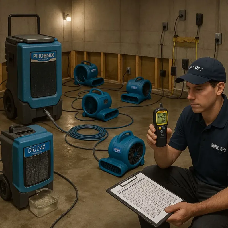 Structural Drying and Dehumidification process in Manatee Road, FL